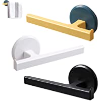 Toallero de plástico sin perforar- con ventosa- 18-5 cm- para baño y cocina (blanco- negro- azul y amarillo)
